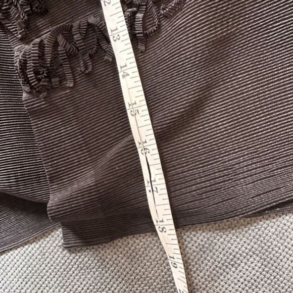 Black‎ Silk Fringe Crepe Crinkle Textured Bolero Cardigan Jacket Artsy Cropped - Picture 6 of 8